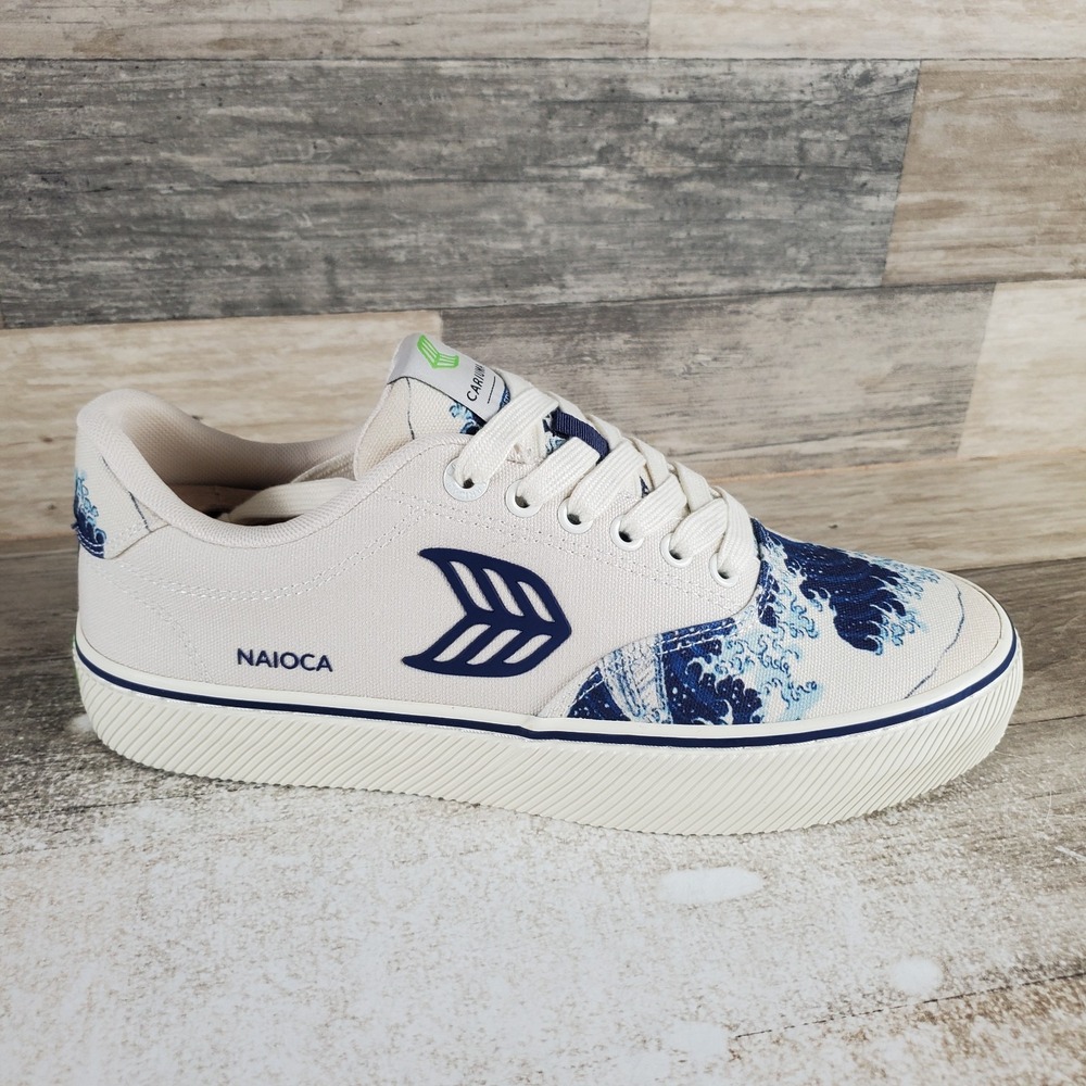 Cariuma NAIOCA X Hokusai Shoes Sz Mens 8 / Womens 9.5 White Wave Off Kanagawa